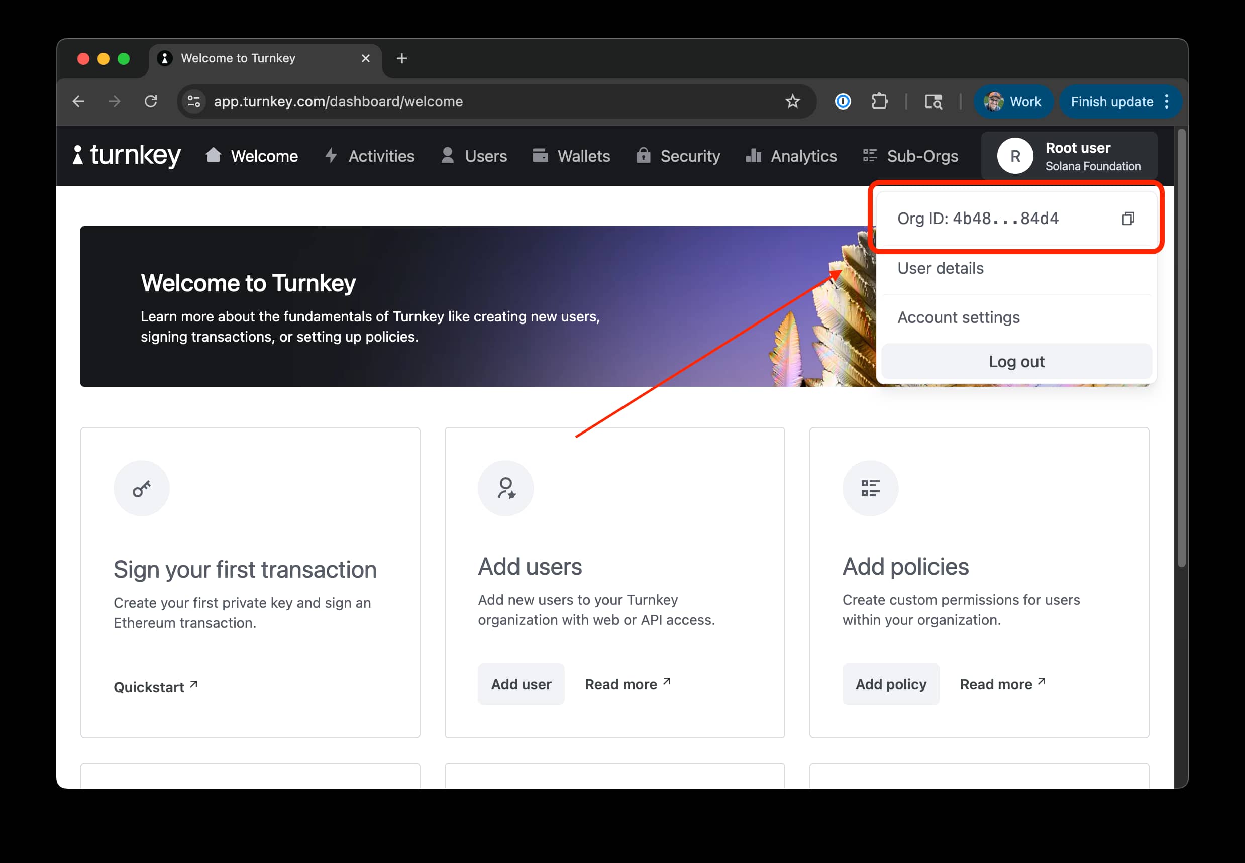 Turnkey Organization ID